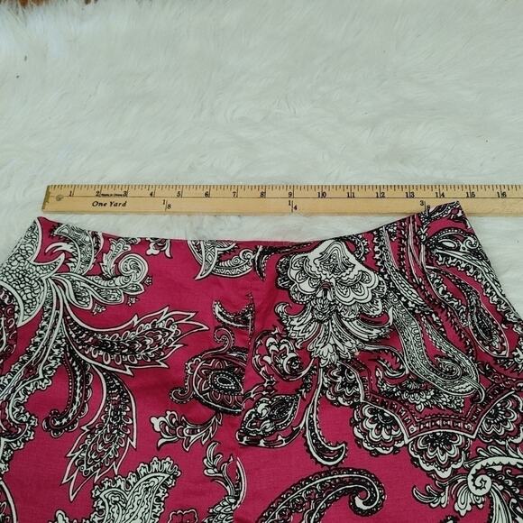 Talbots Size 8 Paisley Magenta Sleek Pants Career Pop Trendy Vibrant Unique - Picture 10 of 12